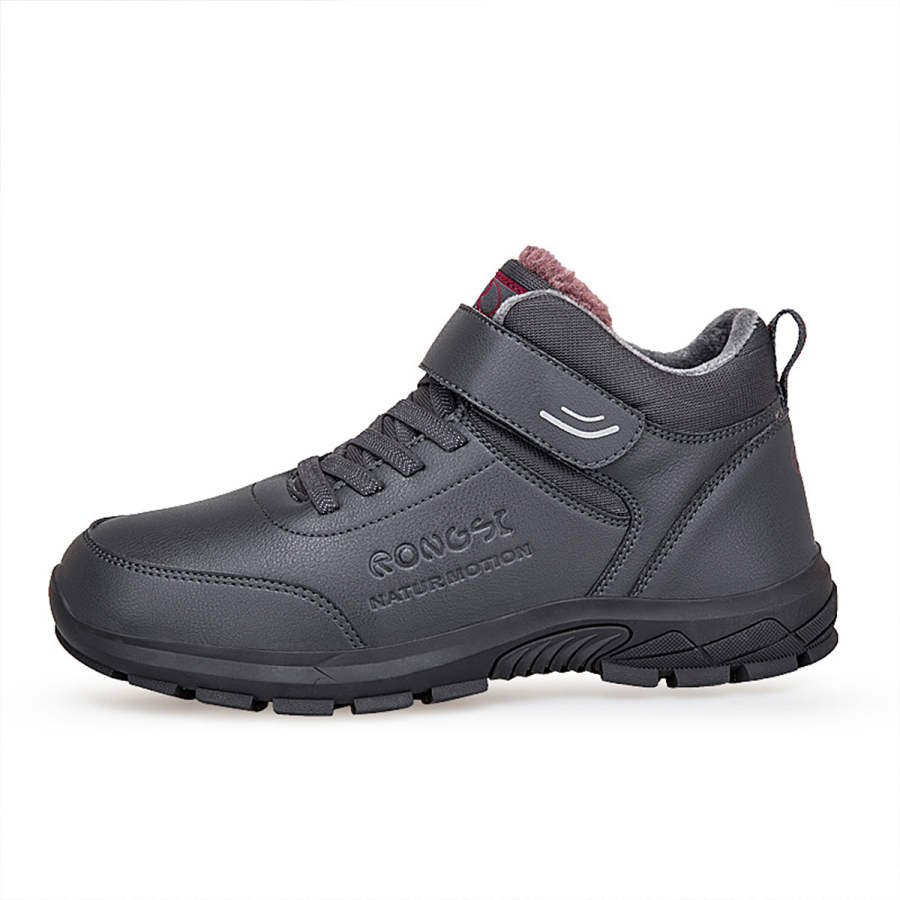 RONGSHI Abrasion Resistant Slip Resistant Winter Middle Aged Outdoor Fleece Lined Comfortable Thermal Cotton Shoes