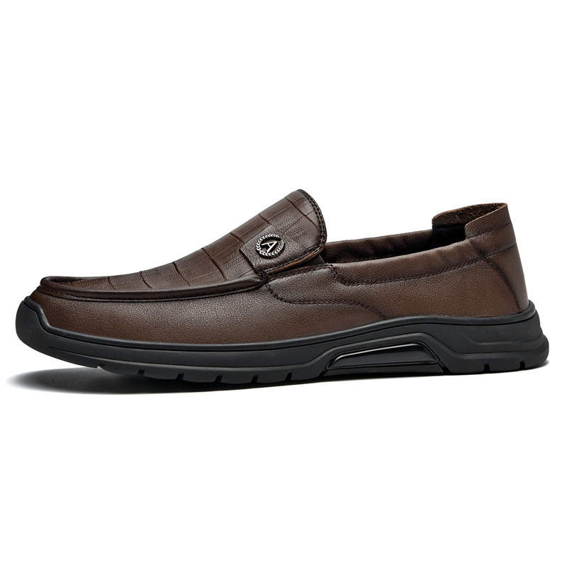 AOKANG Casual Leather Shoes Men's Brown
