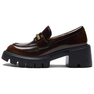 Le Saunda Cow Leather Chunky Heel Loafers Women's