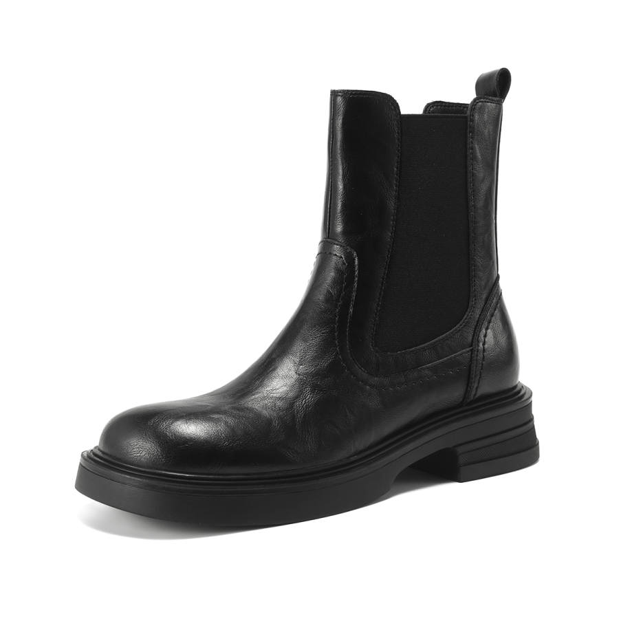 Safiya Cow Split Leather Short Chelsea Boots Women's