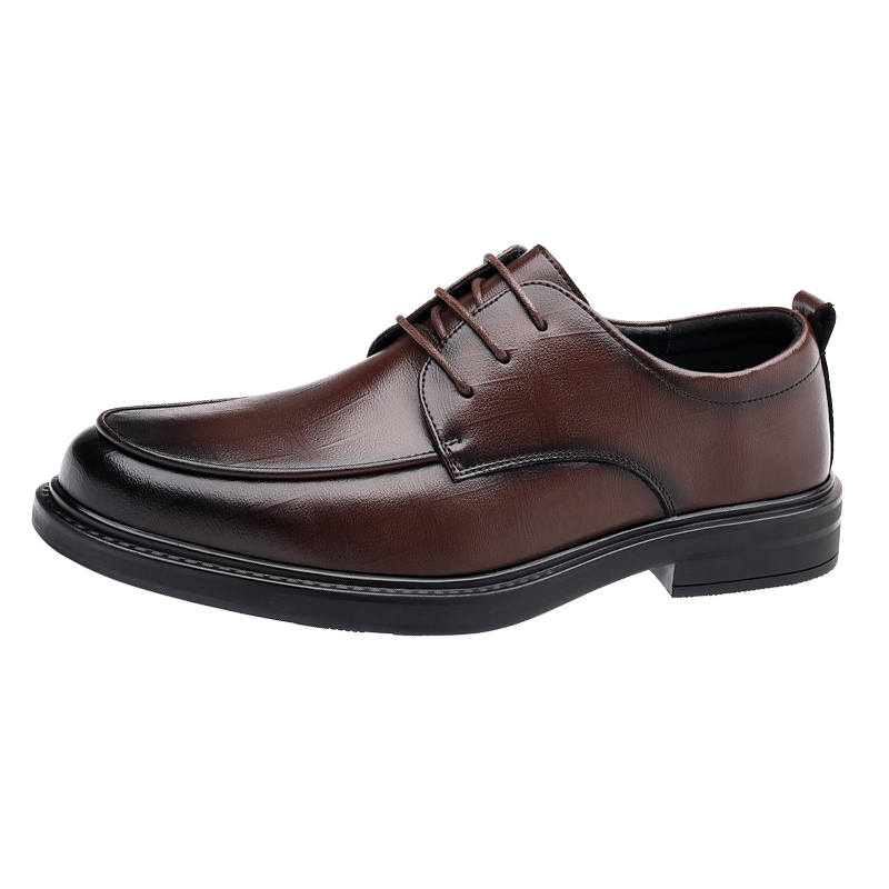 CKVUSAMG Cow Split Leather Casual Shoes Men's Brown