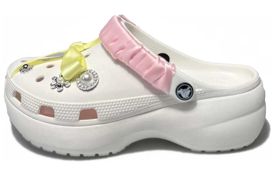 Crocs Crocs Ribbon Girlish Clogs Unisex White