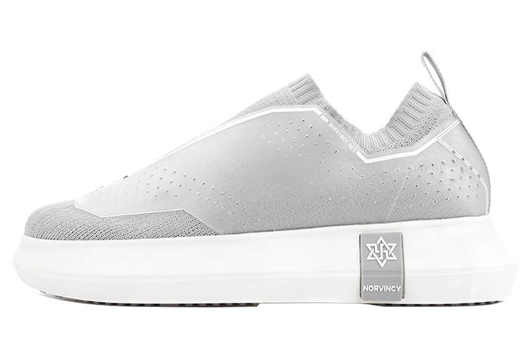 NORVINCY Stylish Skateboarding Shoes Unisex Silver