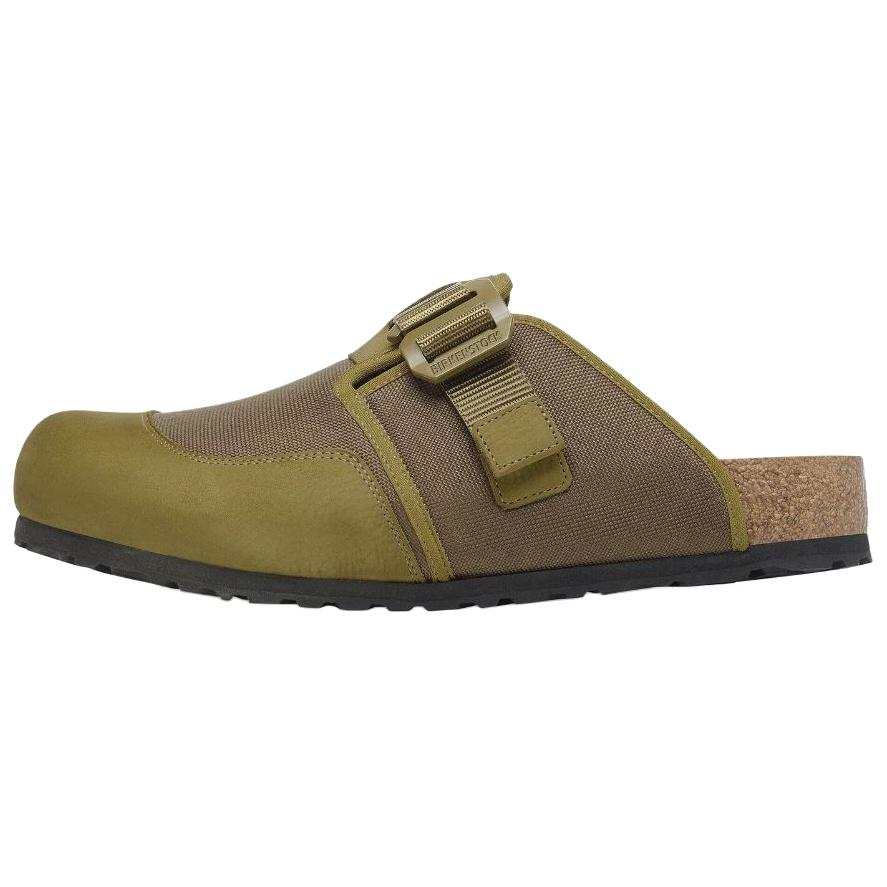 Birkenstock Rubber Sole Abrasion Resistant Closed Toe Slippers Men's Green Regular Loose Fit