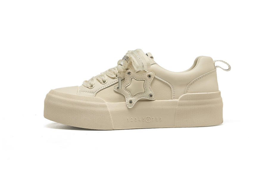 HLA Platform Versatile Stars White Sneaker Skateboard Shoes Athletic Shoes Women's