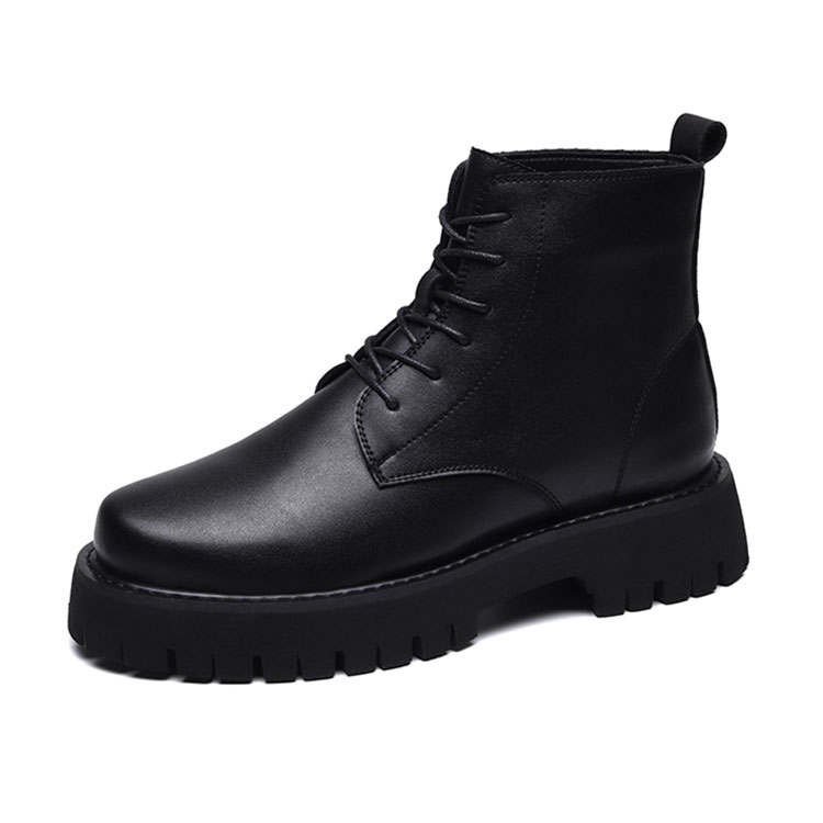 KAQIAODI Microfiber Leather Ankle Boots Men's Black