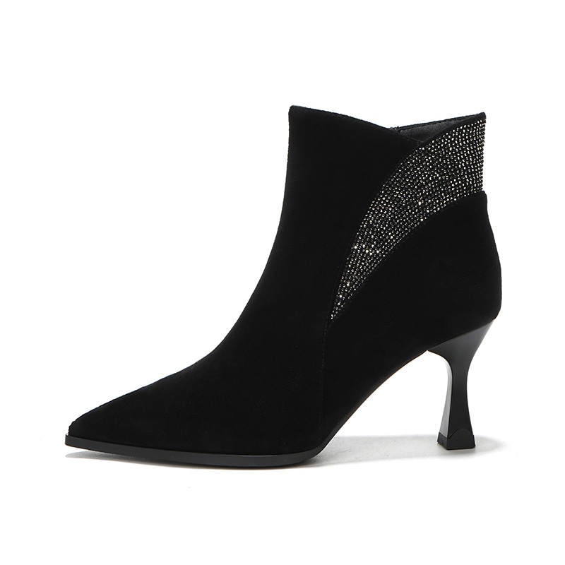 QITUMAUL Microfiber Leather Ankle Boots 7.5cm Women's
