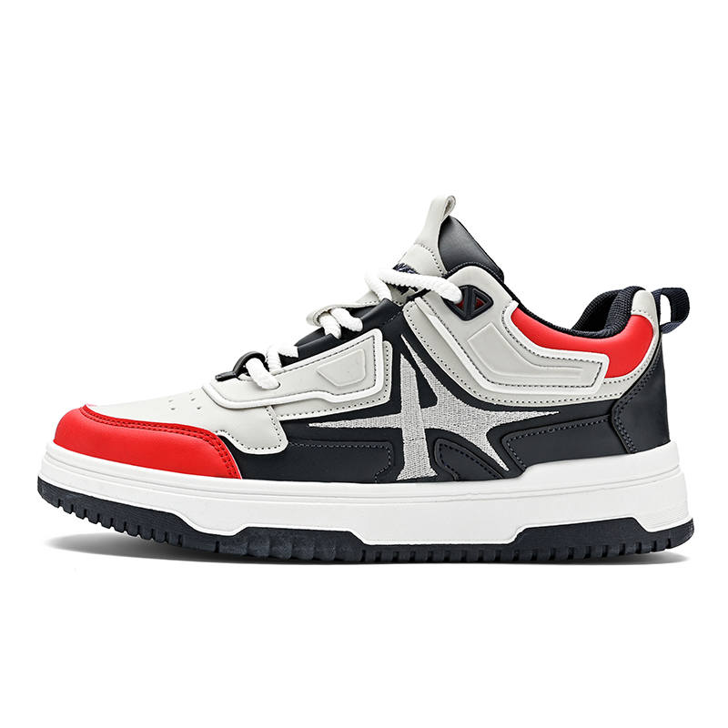 JANECO Leather Slip Resistant Abrasion Resistant Slip Resistant Abrasion Resistant Mid top Skateboard Shoes Men's