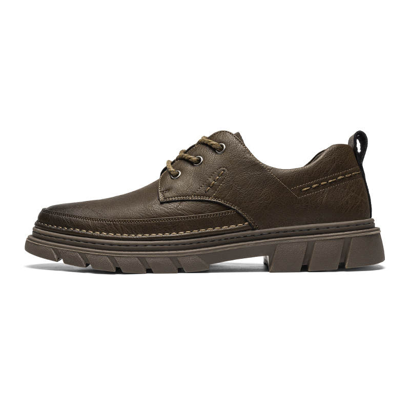 CITONGXIANSHENG Microfiber Leather Casual Shoes Men's Khaki