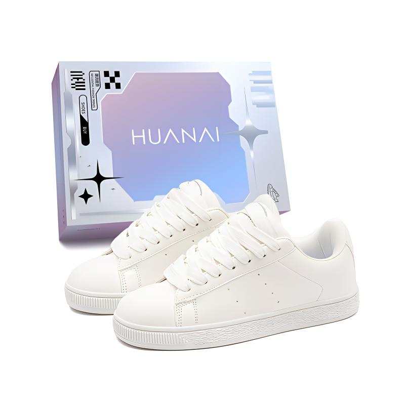 HUANAI Low top Skateboard Shoes Unisex Milk White