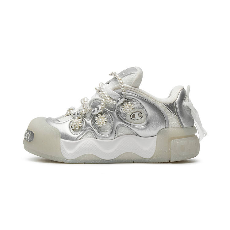 Champion Puffy Donut Low top Skateboard Shoes Women's Champion White/Silver White