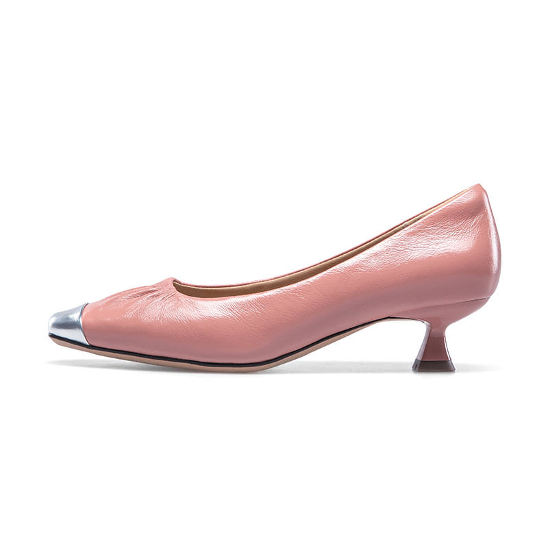 KANGNAI Cow Leather Slim Heel High Heels 4cm Women's