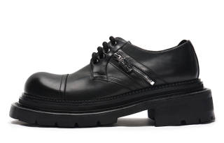 Viplander Top Grain Cow Leather Casual Shoes Men's Black