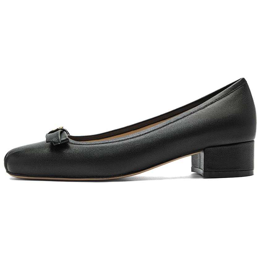 NINE WEST Sheepskin Chunky Heel High Heels 3.5cm Women's