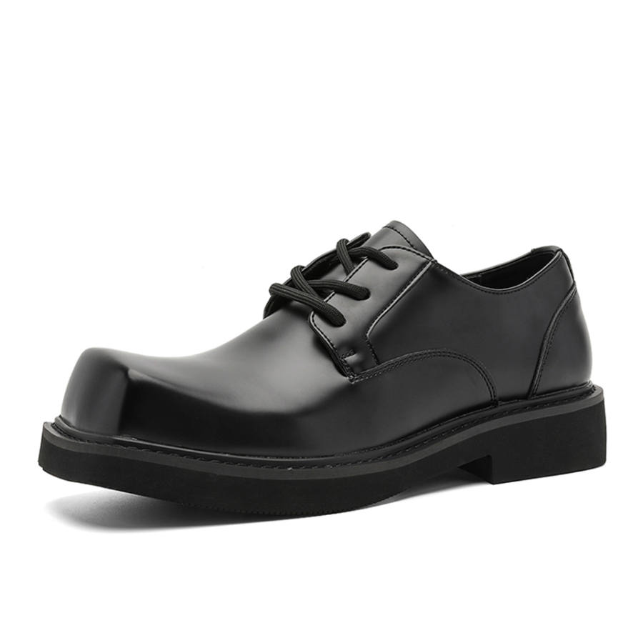 Lanza Casual Leather Shoes Men's Low Top Black