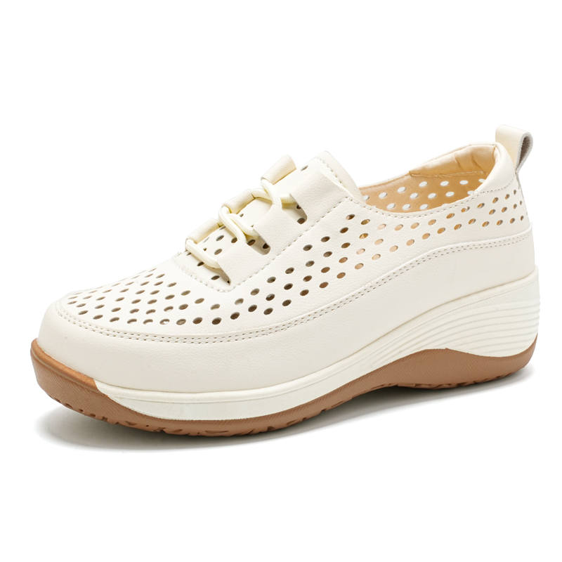 Reivantix Reivanti Microfiber Leather Casual Shoes 5CM Women's Beige