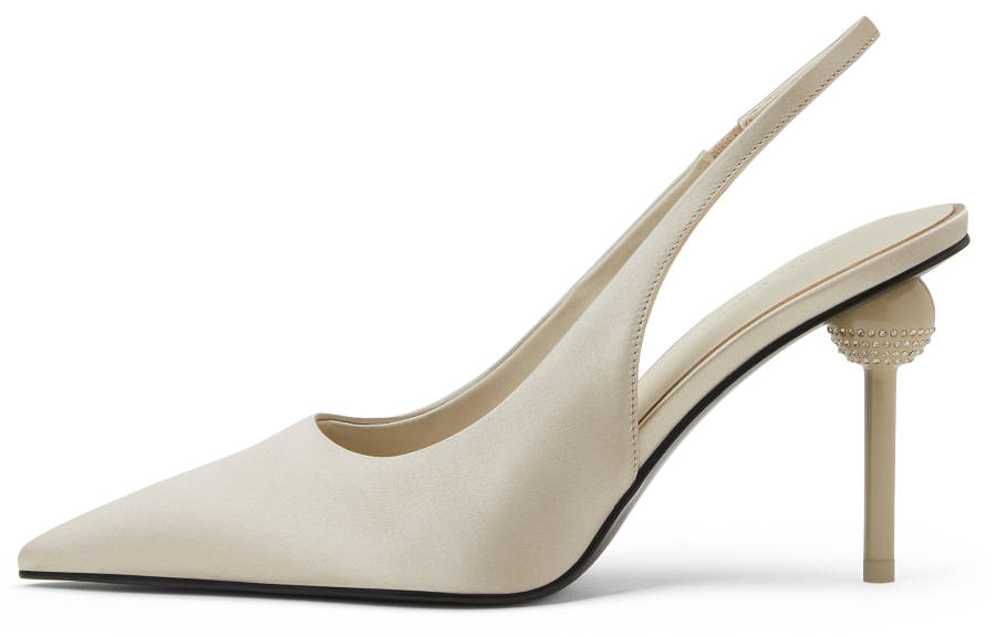 CHARLES&KEITH Small Ck Fabric Slim Heel High Heels 9.8cm Women's