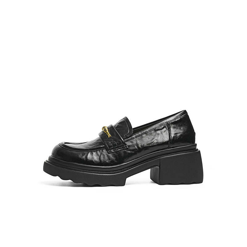 RED DRAGONFLY Cow Split Leather Loafers 5.5cm Women's