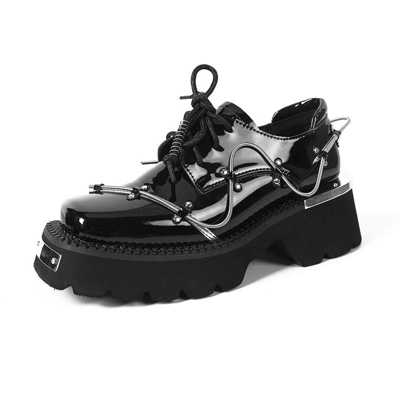 VAEL Microfiber Leather Casual Shoes Chunky Heel Women's Black