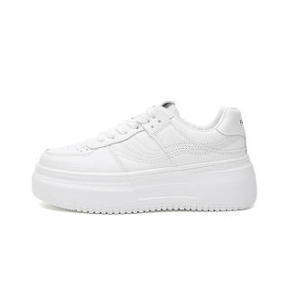 ABIDJAN White Moonlight Collection Cow Split Leather Trendy Shiro Shoes Women's White