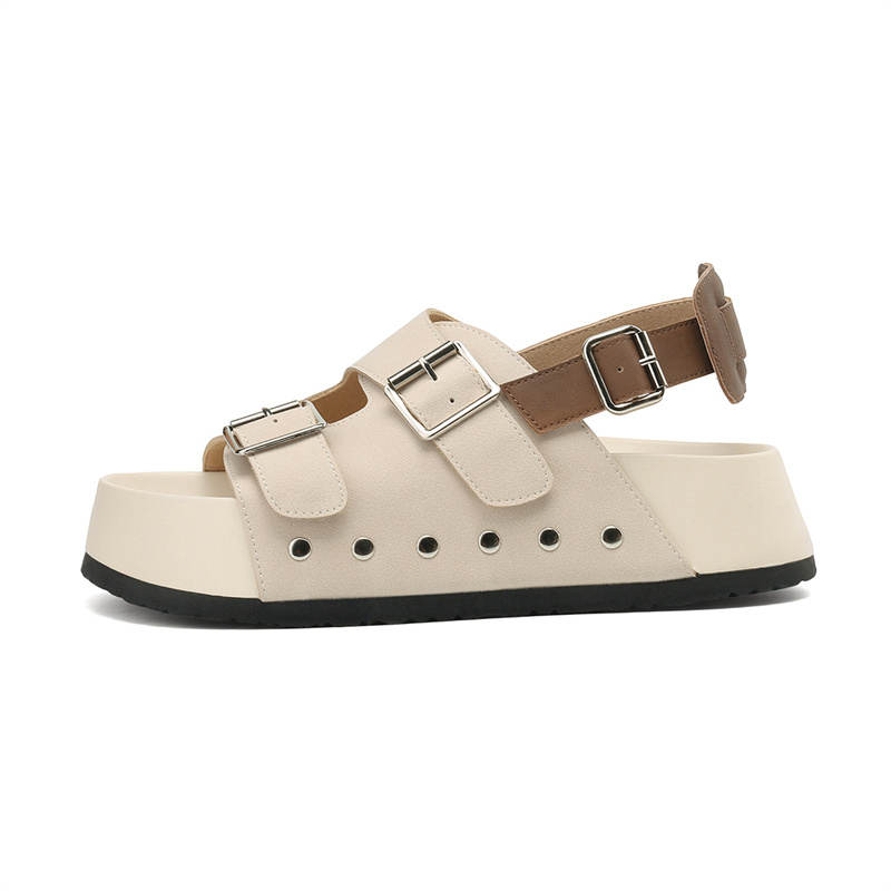 JOSINY Beach Sandals Women's White/Apricot