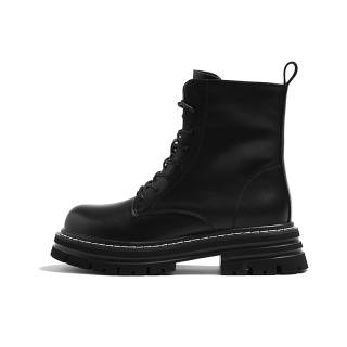 MIS. DANNY Microfiber Leather Short Combat Boots 2.5cm Women's