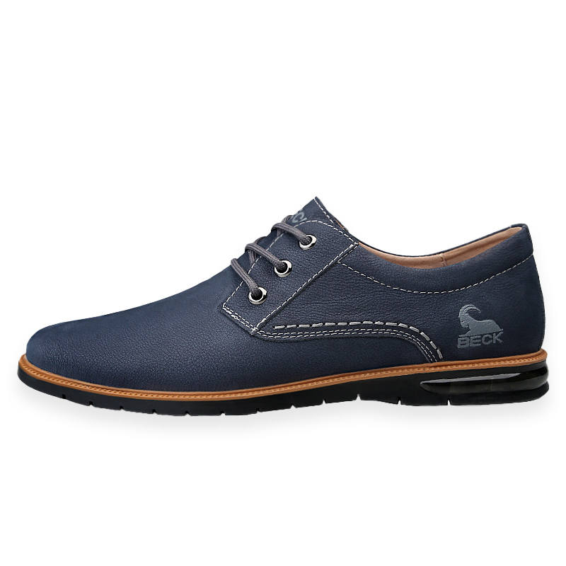 BECK Top Grain Cow Leather Casual Leather Shoes Men's Khaki