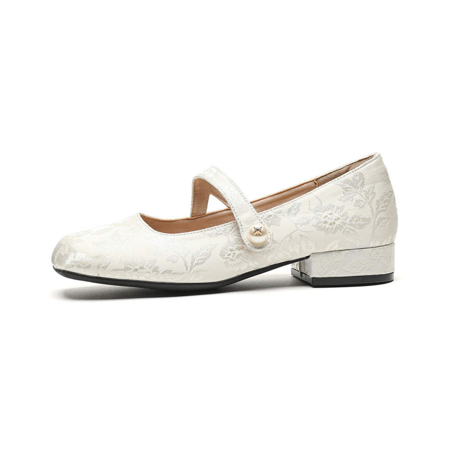 QITUMAUL Satin Mary Jane Shoes Women's
