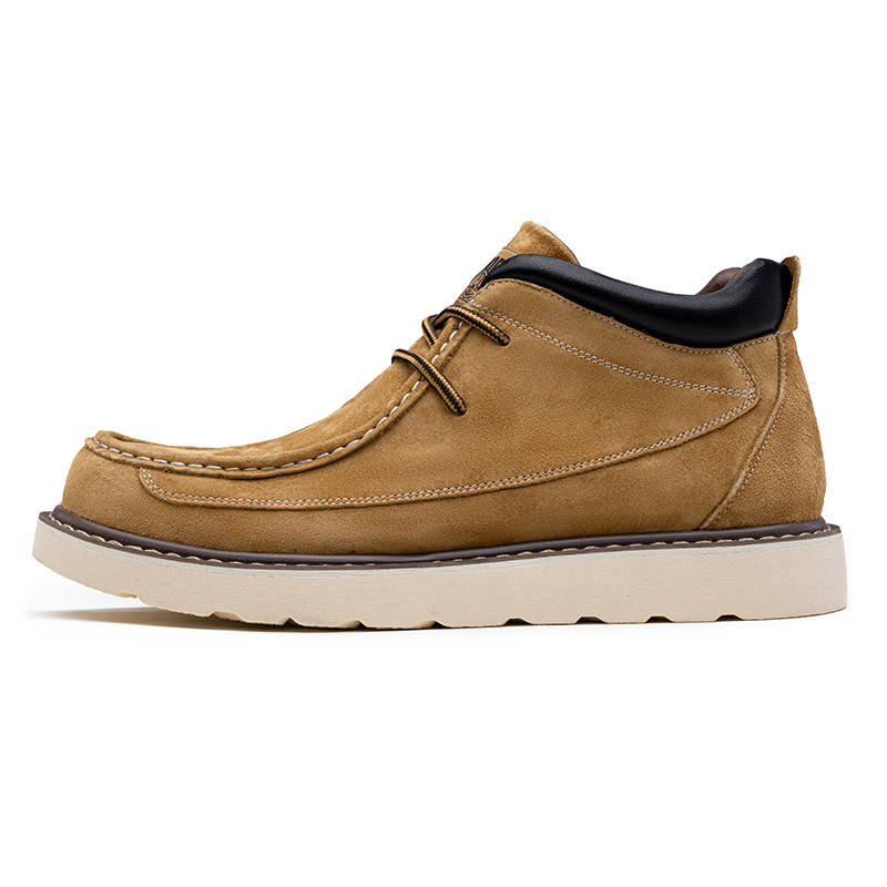 JASONSTAR Men's Casual Shoes Men's High Top Camel/Dark Brown