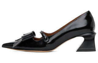 SHUSHU/TONG Cow Leather, Leather Chunky Heel High Heels 5CM Women's Black
