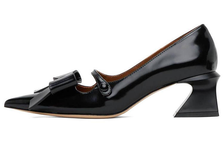 SHUSHU/TONG Cow Leather, Leather Chunky Heel High Heels 5CM Women's Black