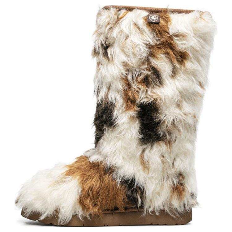 AU&MU Snow Boots 2.5cm Women's White Brown