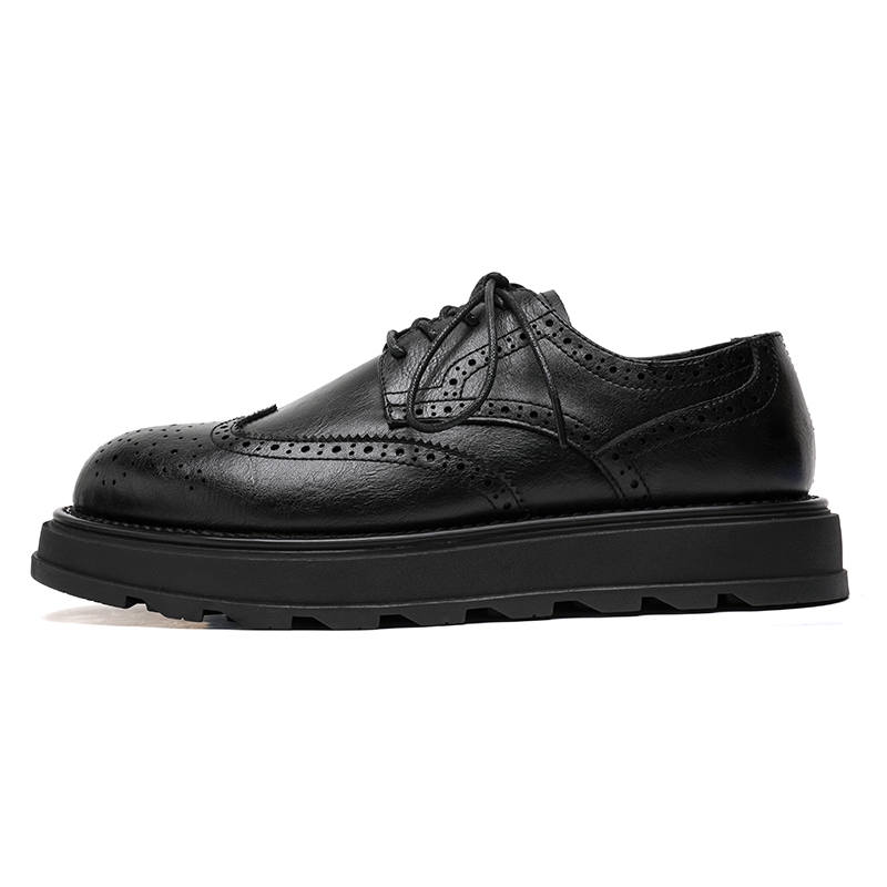 CHILANG Men's Casual Shoes Men's Low Top Black/Brown