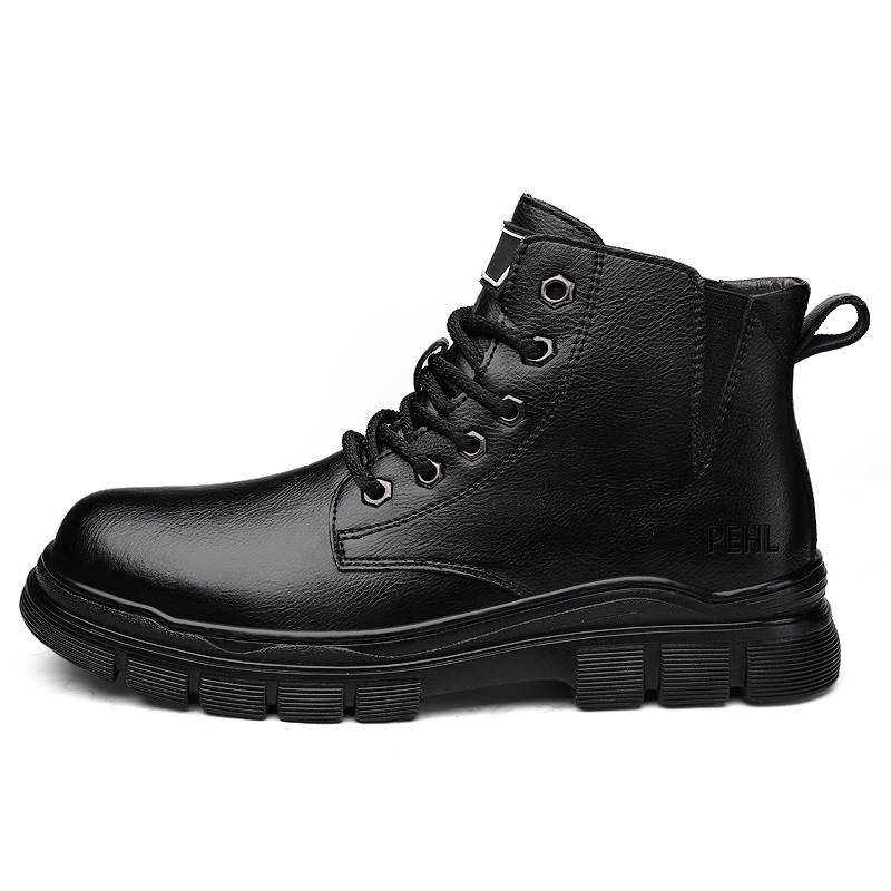 PEHL Top Grain Cow Leather Short Genuine Leather Combat Boots For Men