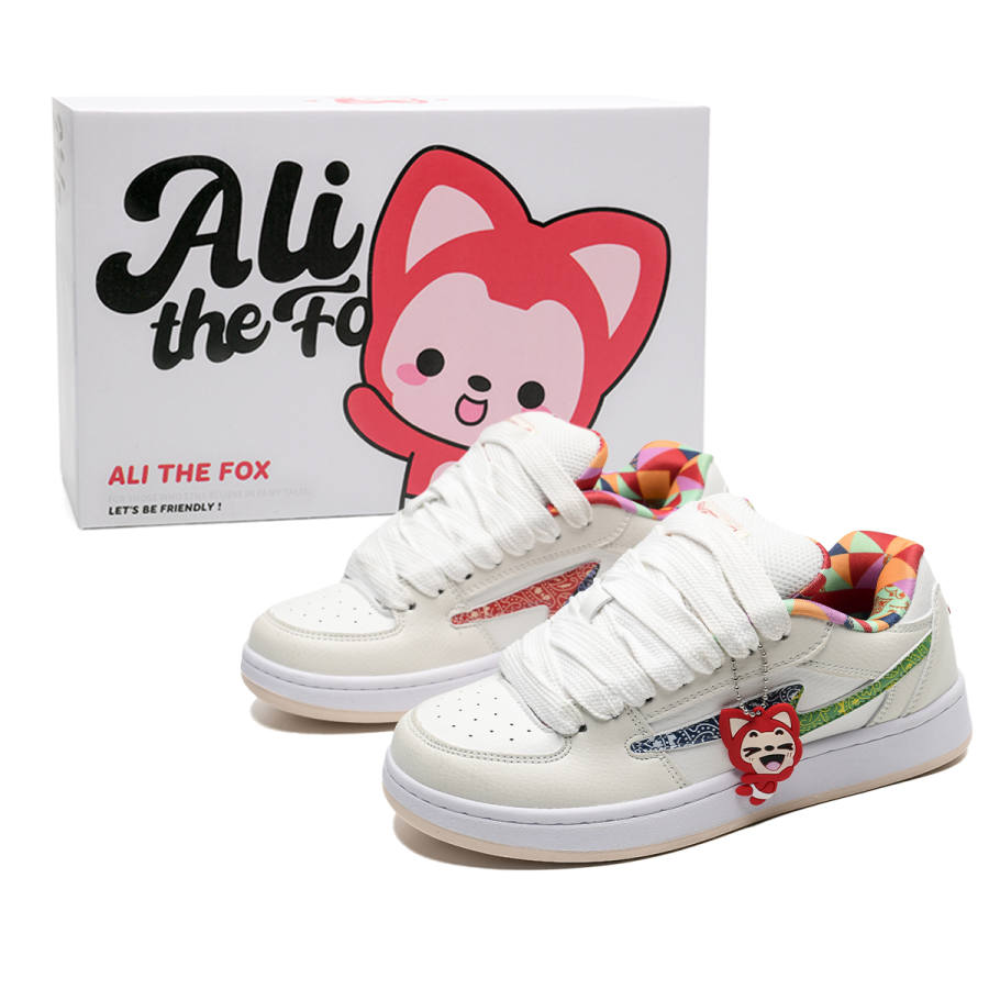 ALI THE FOX Balance Lightweight Breathable Balance Lightweight Breathable Low top Skateboard Shoes Unisex Paisley