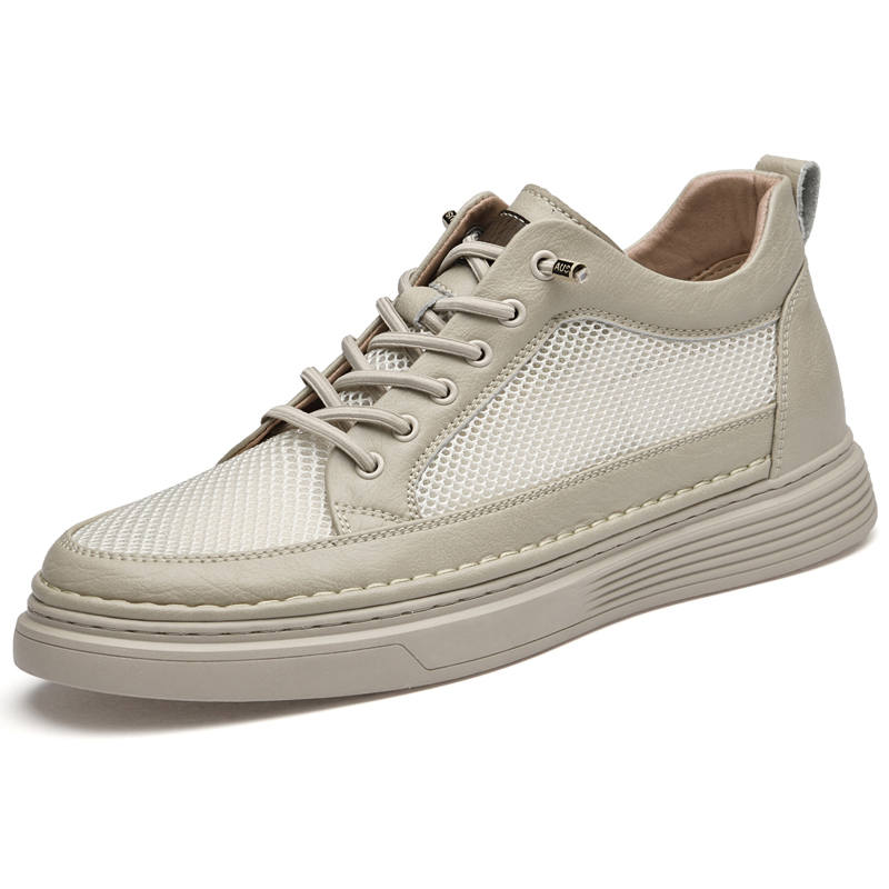 GONGNIULEITING Cow Leather Low top Skateboard Shoes Unisex