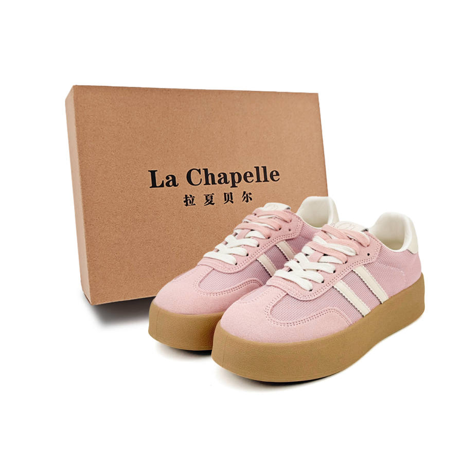 La Chapelle Slip Resistant, Abrasion Resistant, Lightweight Low Top Skateboard Shoes Women's Pink
