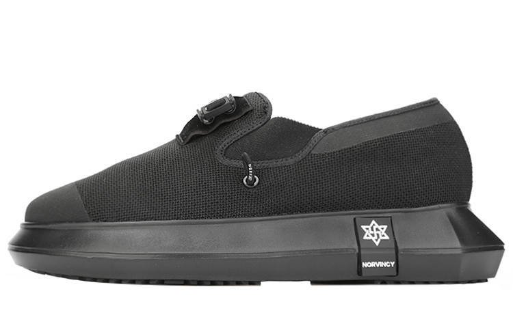 NORVINCY Men's Casual Shoes Unisex Low Top Black
