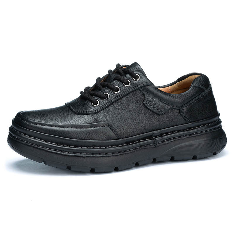 CELE Top Grain Cow Leather Cushioning Slip Resistant Abrasion Resistant Quick Dry Low top Casual Shoes Men's