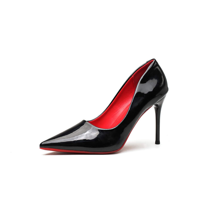 HKCP Patent Leather Slim Heel High Heels Women's