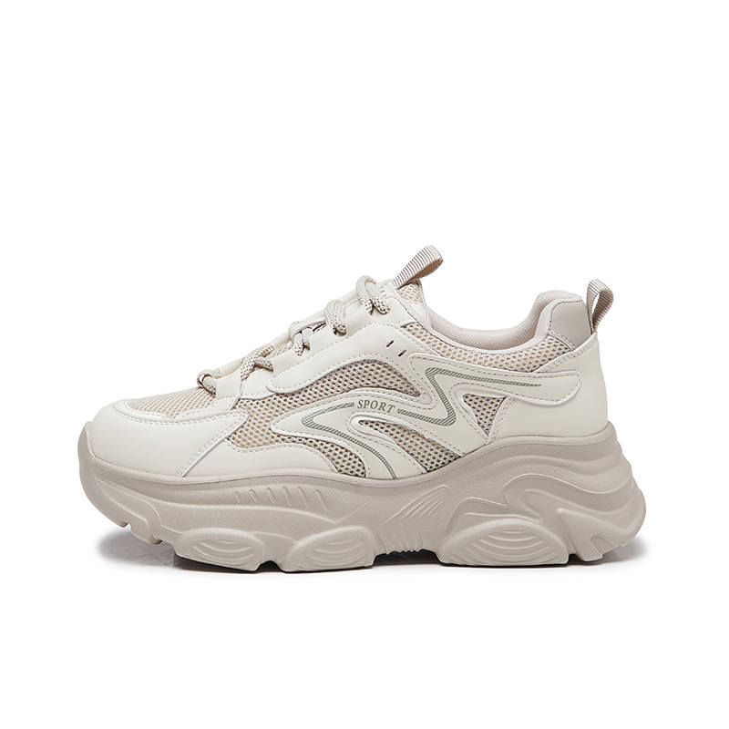 GONGNIUMEILI Pu Abrasion Resistant Abrasion Resistant Low top Chunky Sneakers Women's