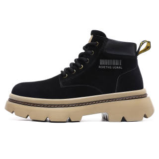 FACKRAM Top Grain Pig Leather Short Combat Boots Men's