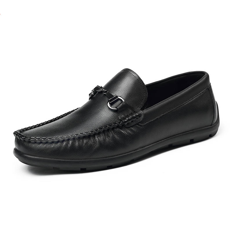 AOKANG Top Grain Cow Leather Casual Shoes Men's Black