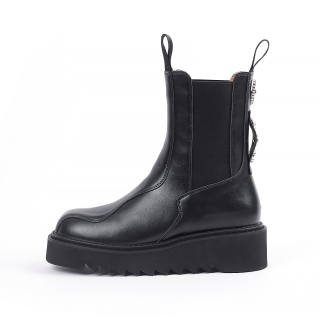 TIMSVOL Leather Short Chelsea Boots Women's Black
