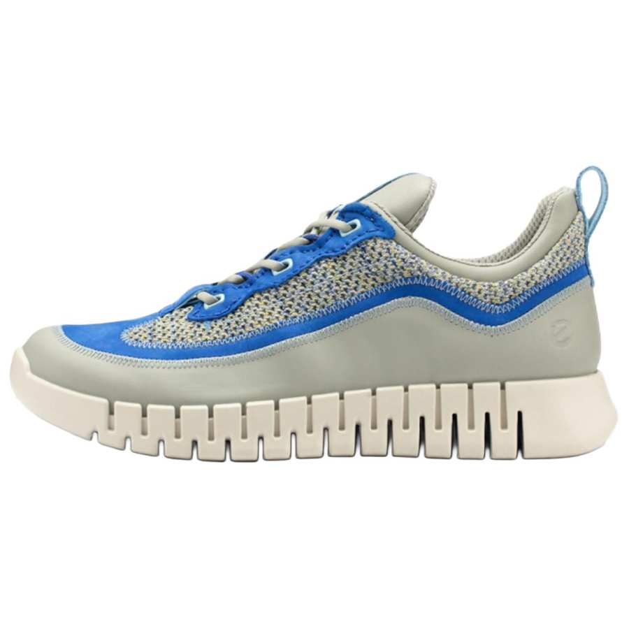 Ecco Smart Series Cow Leather Waterproof Low top Casual Shoes Men's Blue Gray