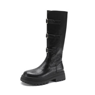 SAFIYA Knee High Boots Women's Black/Brown
