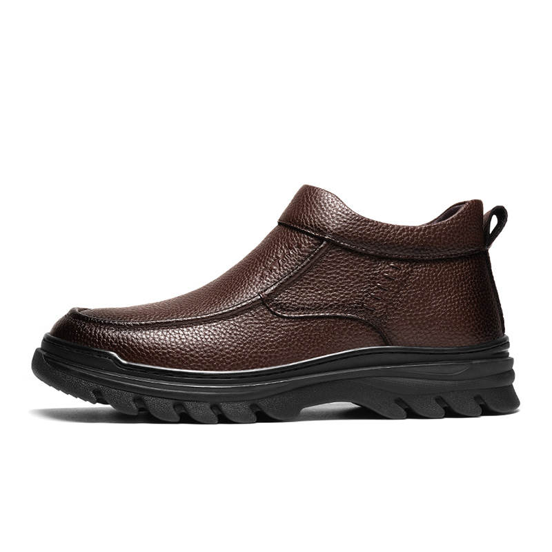 G.N.SHIJIA Men's Casual Shoes Men's Mid Top Black/Brown