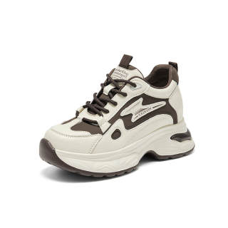 Spider King Cow Split Leather Abrasion Resistant Low top Chunky Sneakers Women's