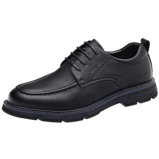 PINYI Cow Split Leather Casual Shoes Men's Black