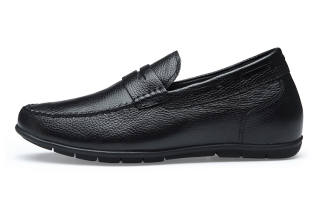 He Jinchang Top Grain Cow Leather Casual Shoes Men's Black